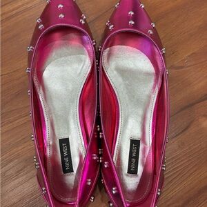 Nine West Fuchsia Studded Heart Flats